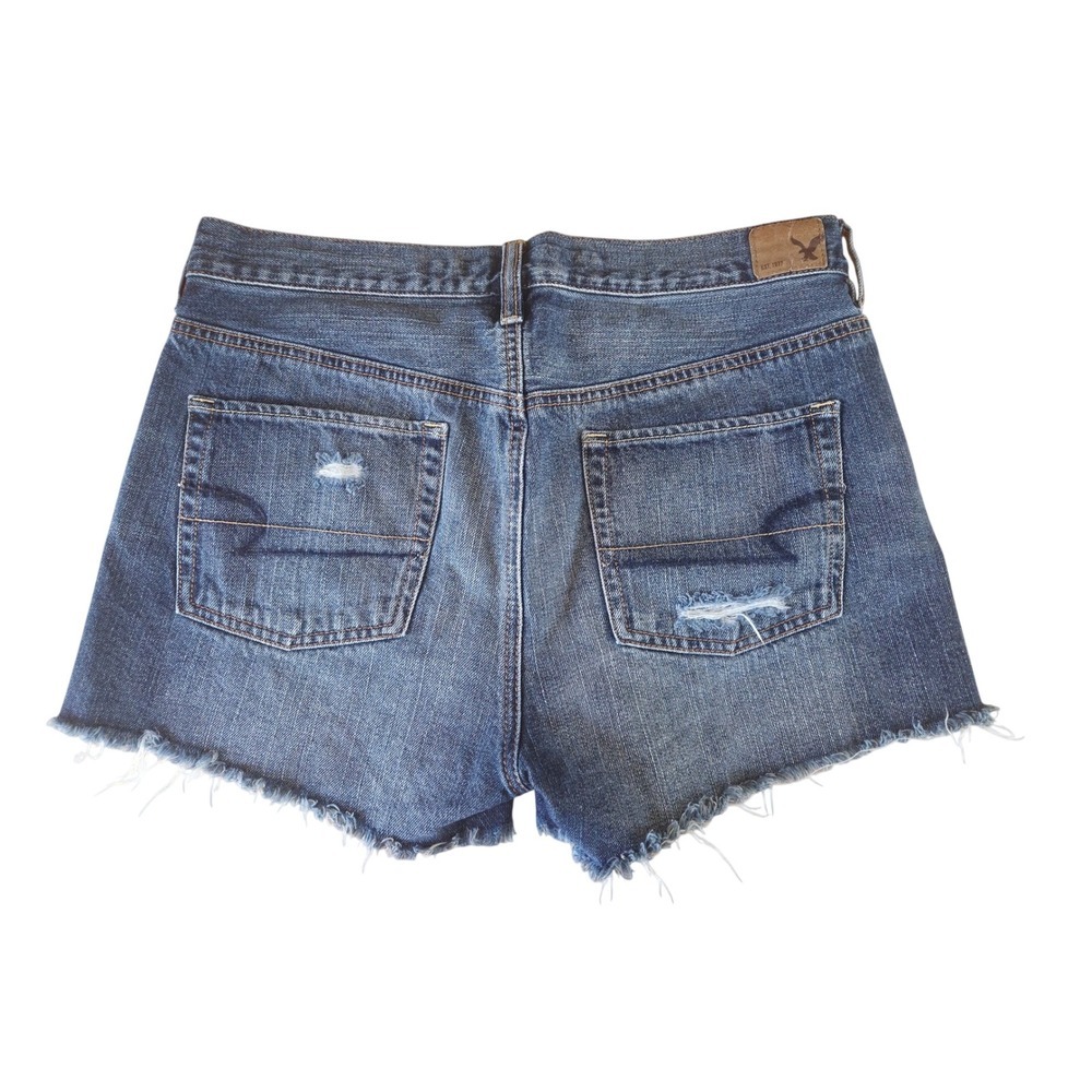 American Eagle Outfitters Womens Distressed Denim Cut Off Shorts Blue Size 4 - Picture 4 of 4